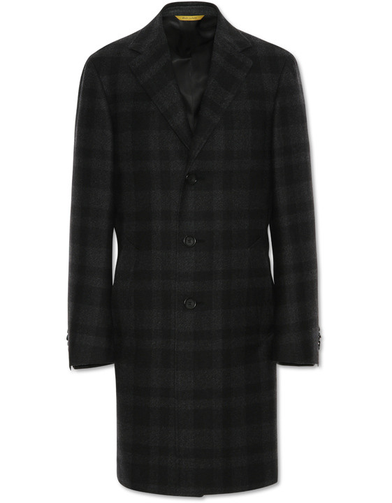 Charcoal Gray Waterresistant Wool KEI Overcoat